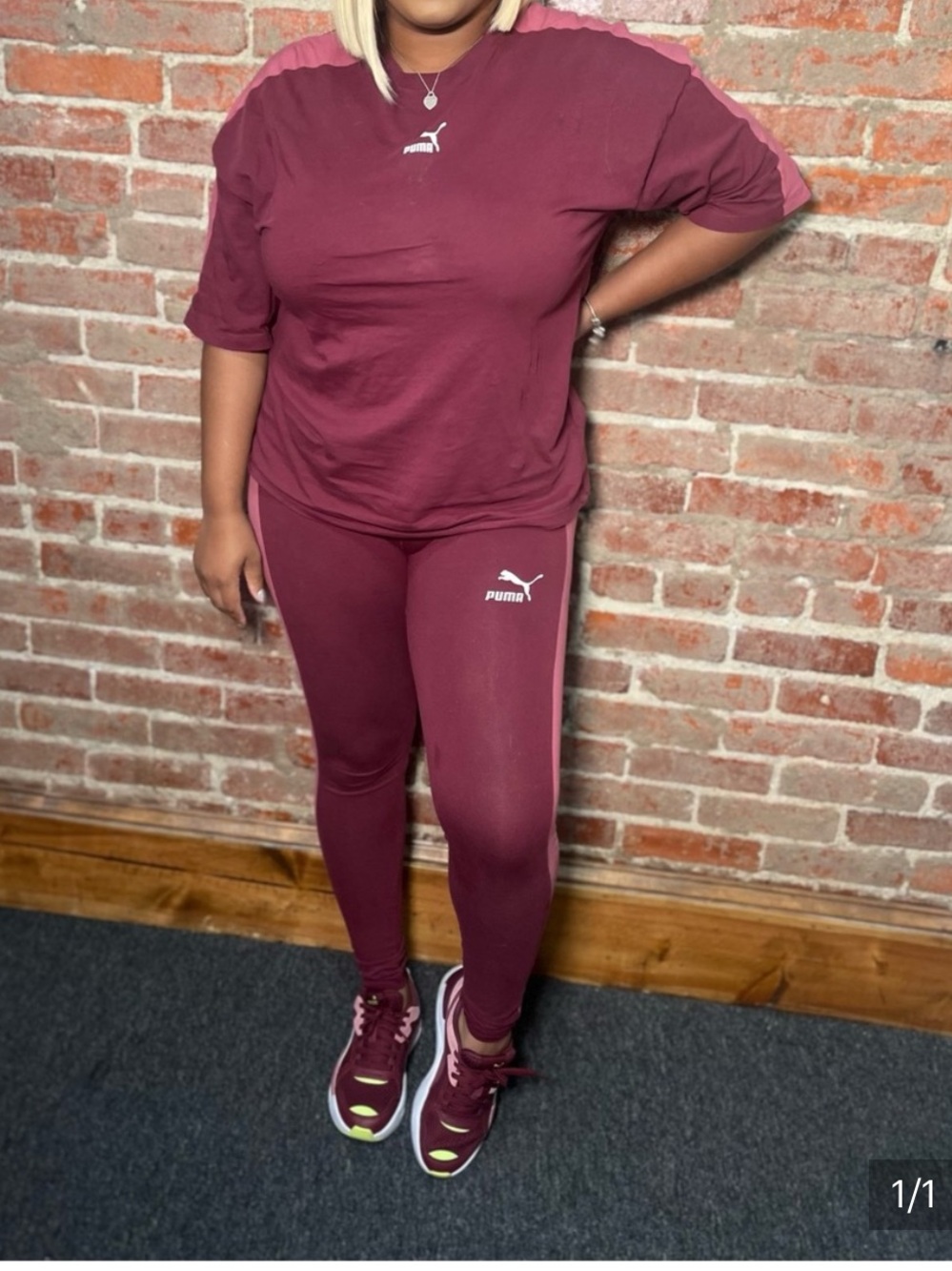 Puma Women's Burgundy Two-Piece Active Set